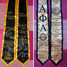 Load image into Gallery viewer, 72" Custom Graduation Stole w/ Trim - Embroidery