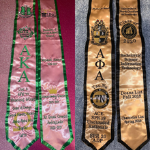 Load image into Gallery viewer, 72" Custom Graduation Stole w/ Trim - Embroidery