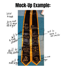 Load image into Gallery viewer, 72" Custom Graduation Stole w/ Trim - Embroidery & Vinyl